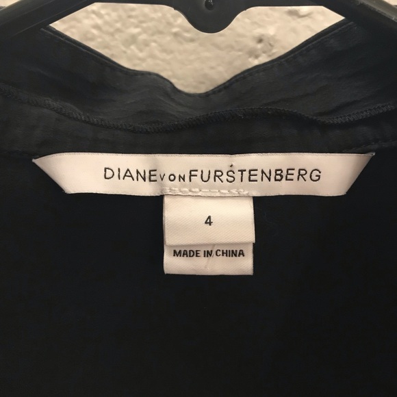 Black Silk Diane von Furstenberg Blouse - Picture 3 of 4